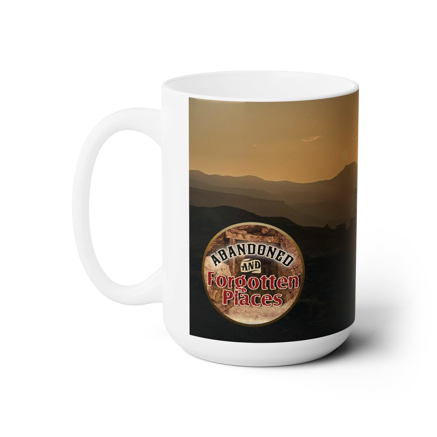 Abandoned & Forgotten Places Sunset Mug, 15oz